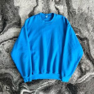 Los Angeles Apparel Cerulean Blue Puffy Heavy Fleece Pullover Sweatshirt